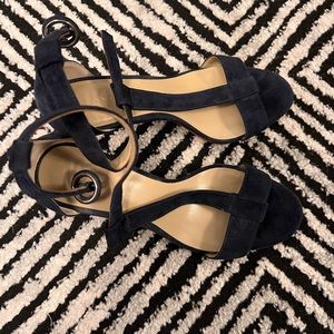 Ann Taylor Navy Blue Suede Heels